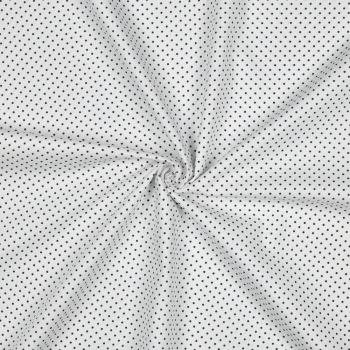 Baumwoll Druck Tupfen Weiß/Dunkelblau 2mm